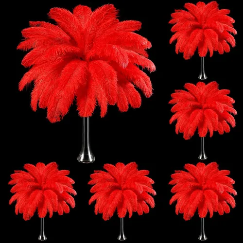 Vista 9 de Berlune 150 plumas de avestruz grandes a granel de 12-14 pulgadas (11.8-13.8 in), plumas de avestruz naturales para manualidades, manualidades, Negro