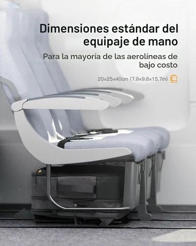 Vista 2 de Inateck Mochila de viaje expandible de 17-20L para laptop aprobada por aerolíneas, equipaje de cabina de 3 vías resistente a salpicaduras para Negro