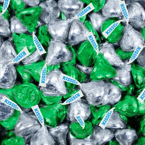 Vista 9 de 180 piezas de chocolate con leche Blue & Silver Candy Kisses (1.8 libras)