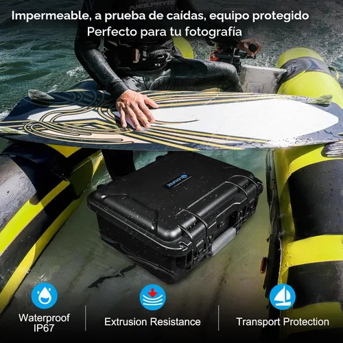 Vista 6 de Lekufee Estuche rígido impermeable de transporte para DJI Mavic 4 Pro Drone, Creator Combo, Fly More Combo, DJI RC Pro 2/RC 2, Batería (7 piezas)