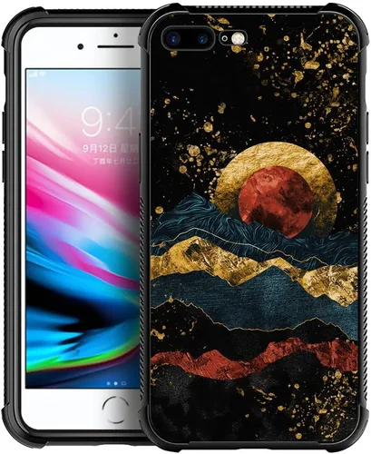 Vista 36 de DJSOK Funda compatible con iPhone 7/8 Plus, diseño con patrón de parachoques trasero, esquinas reforzadas contra arañazos, esquinas reforzadas