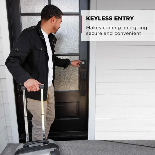 Vista 3 de Kwikset SmartCode 260 - Cerradura de puerta con teclado electrónico sin llave con entrada automática, códigos de usuario personalizados, seguridad