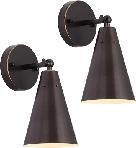 Vista 14 de MWZ Juego de 2 Apliques Dorados, Apliques de Pared Modernos de Latón con Pantalla de Metal, Lámpara de Brazo Oscilante de Montaje en Pared