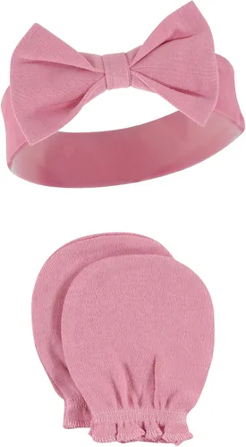 Vista 85 de Hudson Baby Conjunto de diadema de algodón y manoplas para rascar para bebé