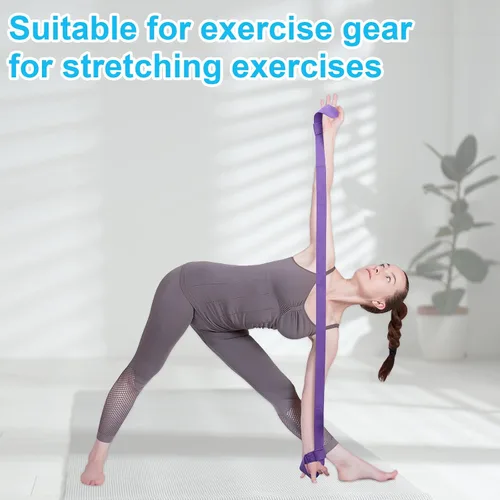 Vista 6 de Deekin 4 correas para esterilla de yoga para llevar esterilla de yoga, soporte ajustable grueso para ejercicio, banda de estiramiento de algodón
