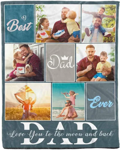 Vista 30 de D-Story Manta de hijo, divertidas mantas personalizadas con fotos, regalo para papá, manta de disfraz, regalo para hija, regalos personalizados