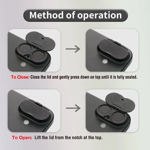 Vista 2 de Funda de privacidad para cámara compatible con iPhone 17, iPhone 16, iPhone 16 Plus, protector antiespía para cámara trasera, asegura tu privacidad