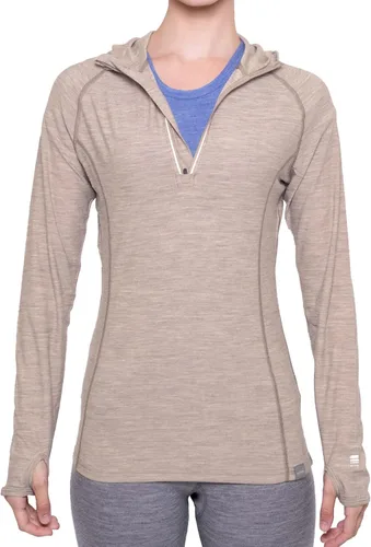 Vista 3 de MERIWOOL Sudadera con capucha para mujer ligera de lana merina manga larga térmica