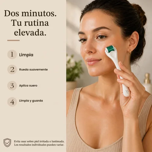 Vista 8 de Derma Roller para cuero cabelludo, barba y cara, rodillo de microagujas con 540 agujas de titanio de 0.010 in, herramienta de microagujas
