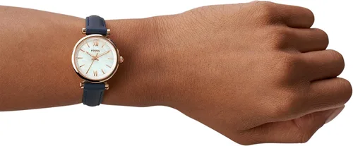 Vista 5 de Fossil Carlie Mini reloj de cuarzo de acero inoxidable y cuero para mujer Carlie Mini - ES4502