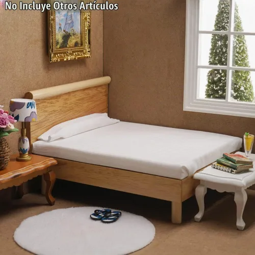 Vista 6 de Odoria 1/12 Miniatura Cama Individual Muebles Accesorios