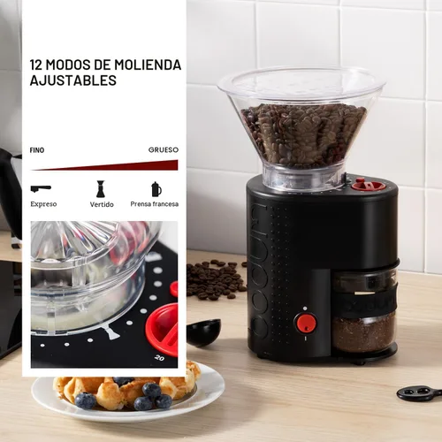 Vista 3 de Molino de café eléctrico con cuchillas Bodum Bistro, Negro
