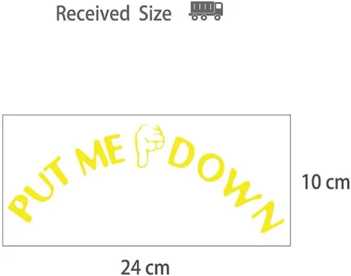 Vista 2 de Colores, 4 paquetes de calcomanías divertidas para asiento de inodoro con texto en inglés «Put Me Down» (amarillo)