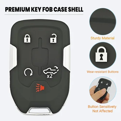 Vista 2 de Funda inteligente para llavero para Chevrolet Silverado 1500 2020 2019 1500 HD 3500 HD GMC Sierra 1500 2500 HD 3500 HD 3500 HD 5 botones HYQ1EA