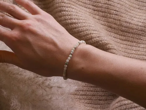 Vista 3 de BERGERLIN - Pulsera de piedra real natural con perla de plata de ley 925, piedras facetadas de 532de pulgada, pulseras genuinas con calidad