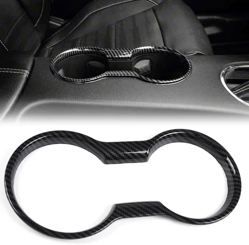 Vista 10 de PIT66 Cubierta para portavasos de cambio de engranajes, bisel de fibra de carbono negra, compatible con Jeep Grand Cherokee 2011-2021 Black Carbon