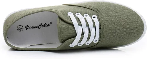 Vista 4 de VenusCelia - Tenis Rainbow de lona con agujetas, para mujer