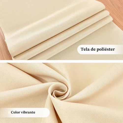 Vista 4 de Camino de Mesa Beige Estilo Granja Caminos de Mesa Pequeños Cortos de 36 Pulgadas Camino de Mesa de Centro para Cómoda Sala de Estar Dormitorio