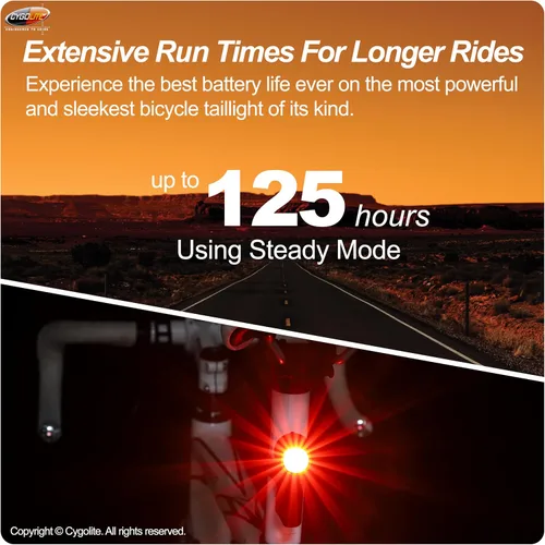 Vista 6 de Cygolite Slingshot 210 and 160 Lumen Bike Taillight Series, USB-C Rechargeable, User Adjustable Flash Speeds, 7 Night & Daytime Modes, Sleek and