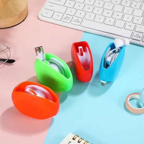 Vista 8 de Gadpiparty Carrete automático de cable de 4 piezas, organizador automático de cables para auriculares, enrollador de cable, almacenamiento de cable