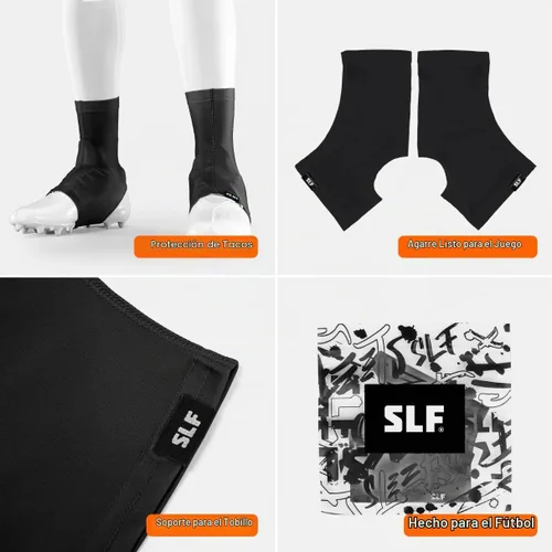 Vista 5 de SLEEFS Fundas de fútbol para cordones seguros, se adapta a cualquier taco Negro
