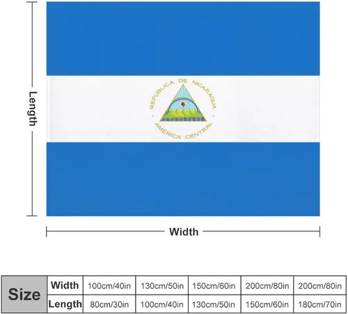 Vista 2 de Manta con la bandera de Nicaragua, manta suave y ligera, colcha duradera para decoración del hogar, manta de sofá de 30 x 40 pulgadas