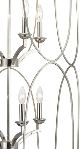 Vista 4 de Progress Lighting P500177-134 Colección Landree Foyer de ocho luces, Silver Ridge