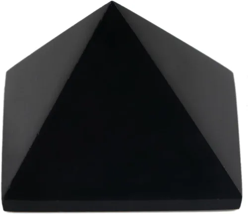 Vista 2 de Obsidiana negra de 1.5 pulgadas, pirámide natural tallada, cristal curativo de chakras, piedra reiki, desviación de radiación, decoración del hogar