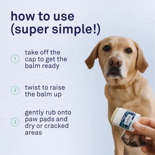 Vista 8 de Bálsamo para perros - Crema nutritiva que alivia la picazón y las patas secas del perro con ingredientes hidratantes - Aceite de coco orgánico