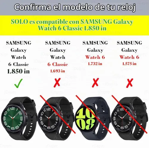 Vista 2 de iDaPro Protector de pantalla de vidrio templado para Samsung Galaxy Watch 6 Classic de 1.850 in, dureza 9H, antiarañazos, sin burbujas, fácil