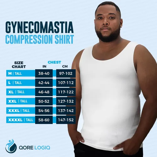 Vista 4 de QORE LOGIQ Gynecomastia - Camisas de compresión para hombre, camiseta sin mangas adelgazante, moldeador de cuerpo, fajas para hombres, brasier