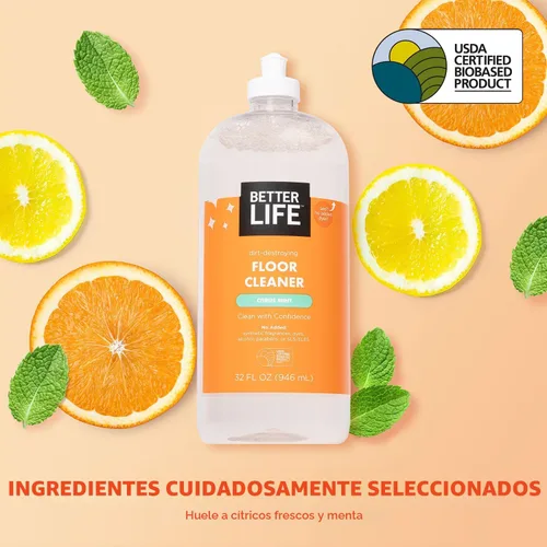 Vista 4 de Limpiador de pisos Better Life - Limpiador líquido multiusos para madera, baldosas, laminado, vinilo, bambú - Limpiador de suelos de madera dura