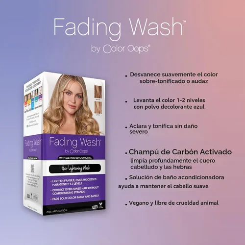 Vista 7 de Color Oops - Kit de lavado con carbón activado - Champú de lavado con blanqueador