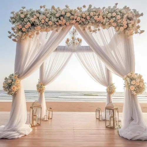 Vista 21 de PARTISKY Cortinas de telón de fondo de gasa negra de 10 x 7 pies, cortinas de fotos de tela transparente sin arrugas para boda, ceremonia, arco