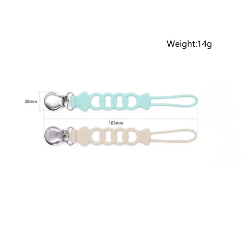 Vista 2 de Pinza para chupete de silicona para bebés, niños y niñas, para recién nacidos, cumpleaños, baby shower, juego de 2 con clip de metal (peces)