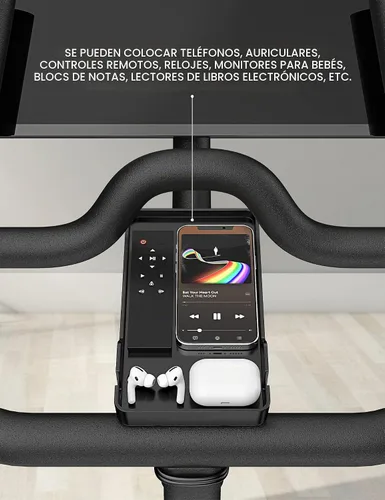Vista 2 de Soporte de teléfono para bicicleta Peloton y bicicleta Peloton +, accesorios de bicicleta Peloton, bandeja de montaje de alfombrilla de silicona