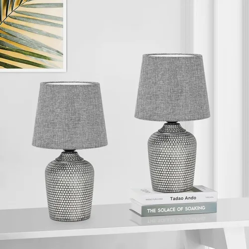 Vista 14 de Sucolite Juego de 2 lámparas de mesa pequeñas de 11.8 pulgadas, lámparas de mesita de noche para dormitorio, habitación de los niños, bonitas
