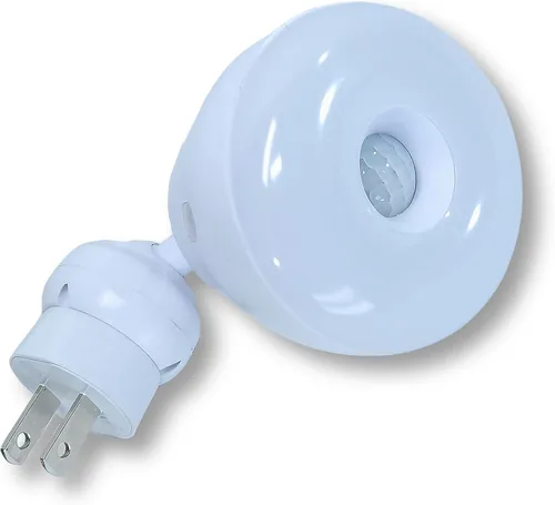 Vista 8 de Luz de sensor de noche brillante LED Sensor de movimiento y luz Toma de corriente alterna enchufable cuello flexible giratorio PIR lámpara