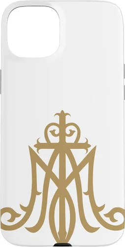 Vista 9 de Funda católica con monograma para iPhone 16 Virgin Mary Insignia Ave Maria