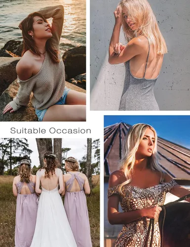 Vista 5 de Wingslove - Brasier adhesivo de realce, reutilizable, sin tirantes, autoadhesivo, invisible, para vestido sin espalda