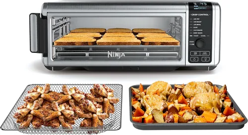 Vista 2 de Ninja, Horno tostador, freidora de aire, termómetro, combo de freidora de aire para horno tostador, acero inoxidable, comidas rápidas, papas fritas