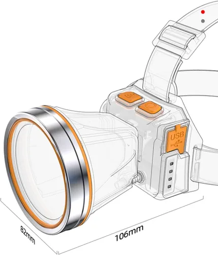 Vista 7 de Linterna frontal recargable USB para faros delanteros LED para adultos, linterna impermeable para exteriores, jardín, minería, campamento
