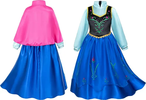 Vista 9 de Disfraces de princesa para fiesta de cumpleaños para niñas pequeñasmanga larga con capa
