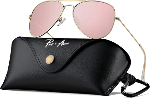 Vista 7 de Pro Acme Classic Polarized Aviator Sunglasses for Women Men, Lightweight Metal Pilot Frame UV400 Protection 58MM