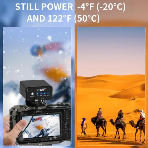 Vista 4 de Batería externa de 95 WH compatible con cámara Blackmagic Pocket Cinema BMPCC 4K 4KPro 6K 6KPro NP-F570 4-5 horas