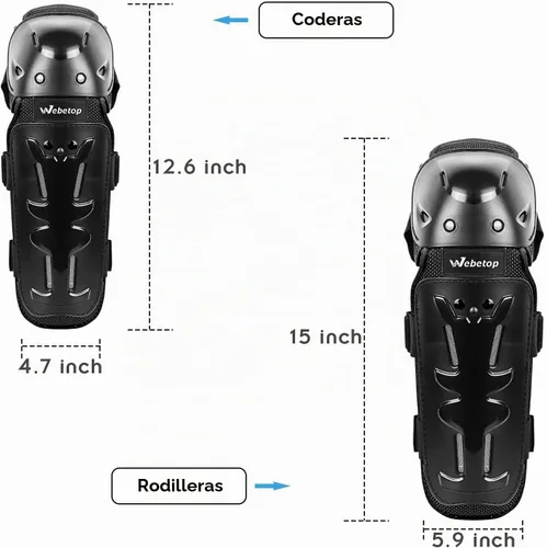 Vista 6 de Webetop 4 unidades de rodilleras protectores de codo para adultos, equipo de protección para coderas y rodilleras ajustables para hombre, coderas