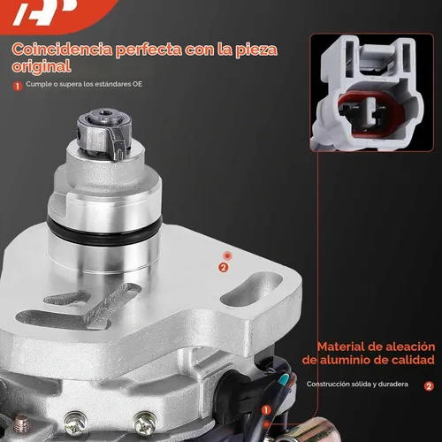 Vista 7 de Distribuidor de encendido A-Premium con tapa y rotor compatible con Toyoya Compatible con Corolla 1988 1989, motor L4 de 1.6L, DOHC