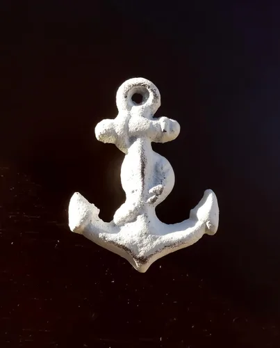 Vista 4 de Ebros Gift Paquete de 6 piezas rústicas envejecidas envejecidas pintadas a mano de hierro fundido náutico marino barco ancla cajón gabinete puerta