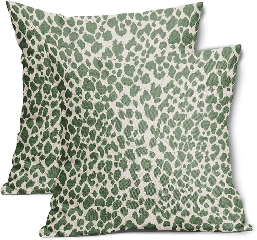Vista 15 de Juego de 2 fundas de almohada de 16 x 16 pulgadas con estampado de leopardo, diseño de leopardo, con cremallera, decoración del hogar para sofá