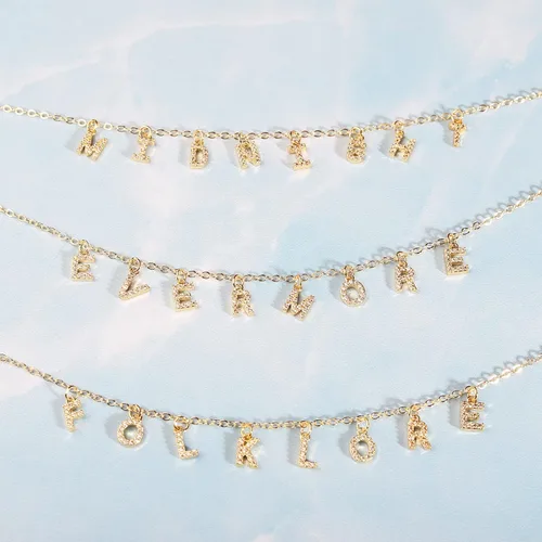 Vista 5 de Miss Pink Gargantilla para mujeres y niñas, collar de joyería para amantes de la música, regalo inspirado en fanáticos, collar del zodiaco